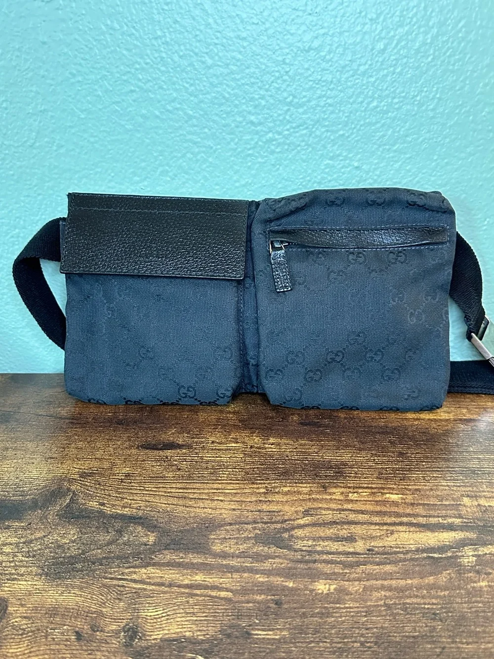 Authentic Gucci Black GG Canvas Belt Bag / Waist Bag | COA Included - Picture 3 of 16